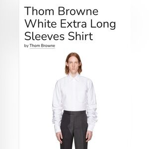 Thom Browne men White Long-Sleeve Dress Shirt size 2